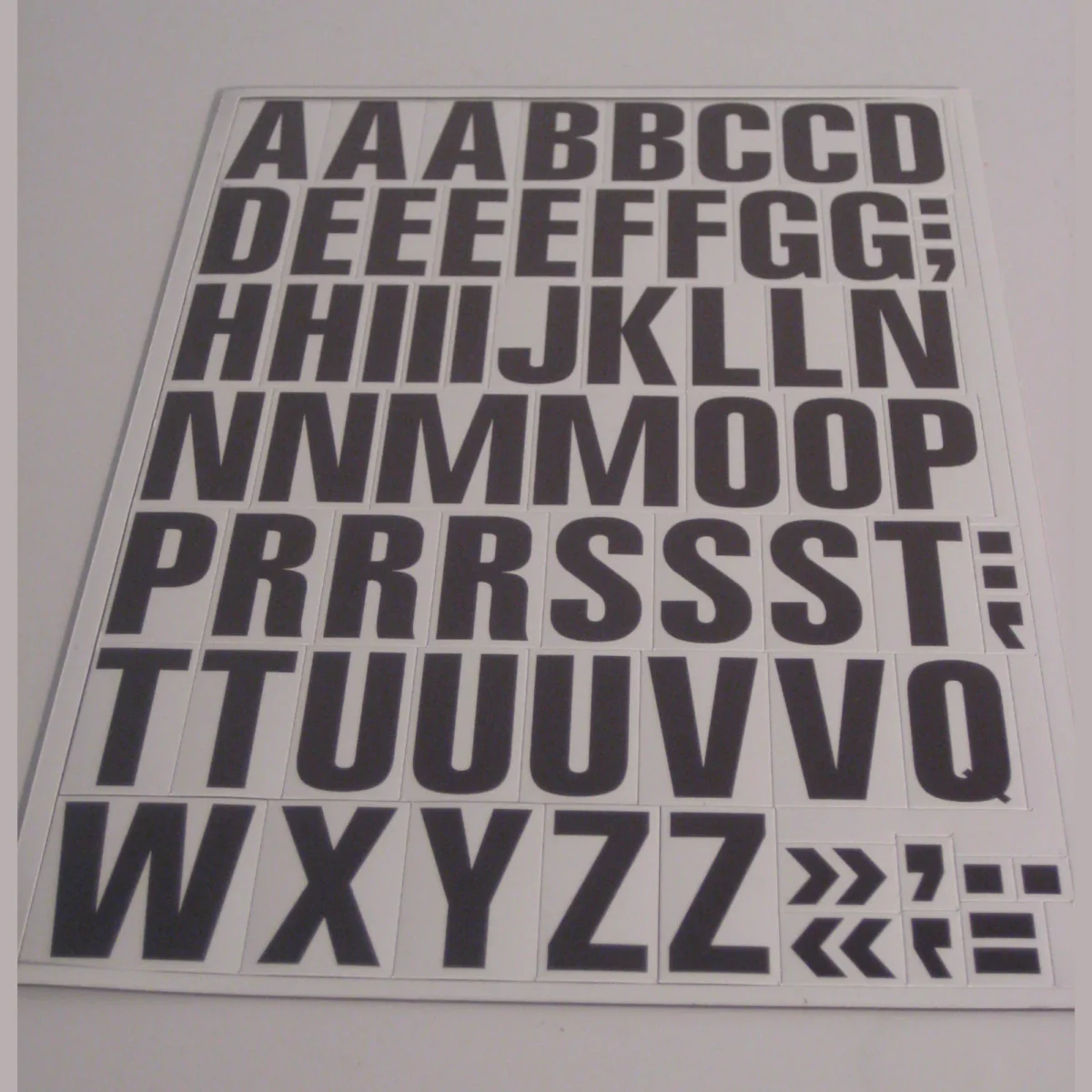 43mm Black Printed Magnetic Alphabet on White Vinyl - Image 1